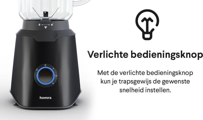 Homra blender - 1500 ml - zwart