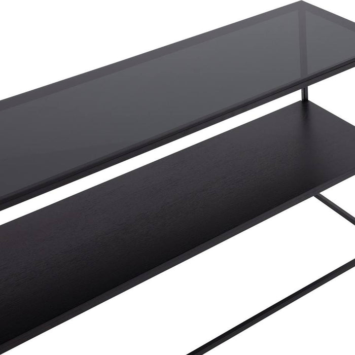 Goossens Sidetable Arvid in Glas zwart