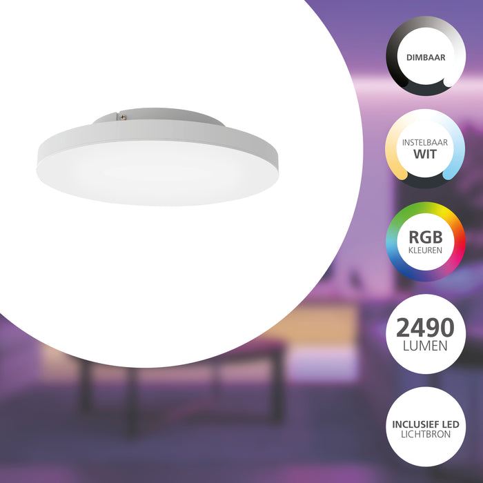 EGLO connect.z Turcona-Z Smart Plafondlamp - Ø 45 cm - Wit - RGB