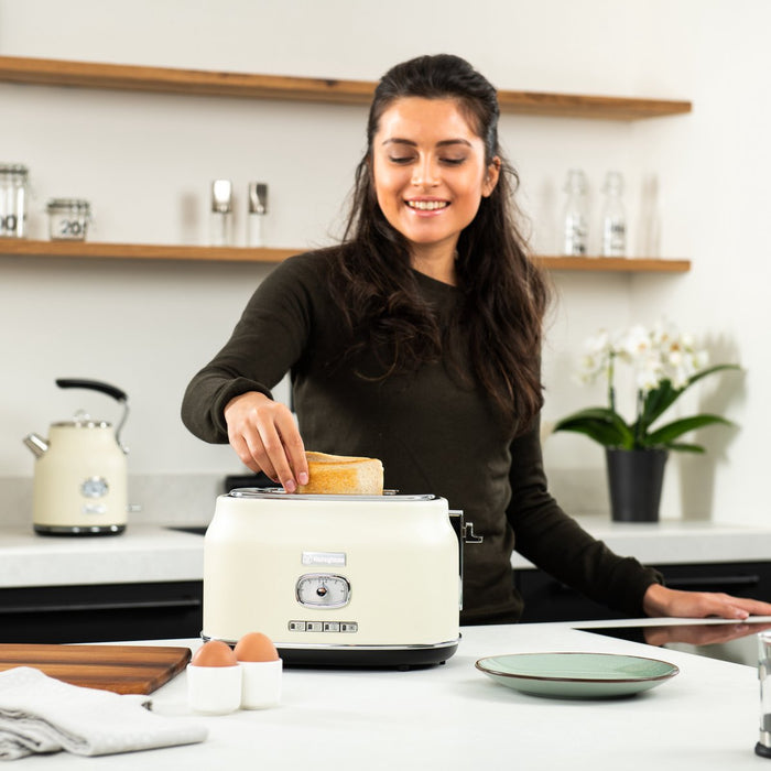 Westinghouse Retro Bundel - Waterkoker + 2 sneden Broodrooster - Wit