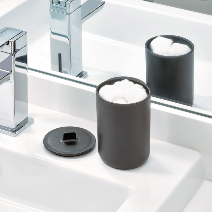 Wattenschijfjes Houder, 8 x 8 x 13.1 cm, Kunststof, Zwart - iDesign |