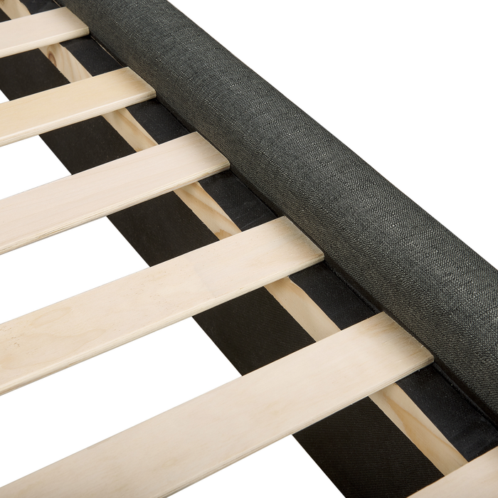 Beliani-ROCHELLE -Bed opbergruimte-Donkergrijs-180 x 200 cm-Polyester