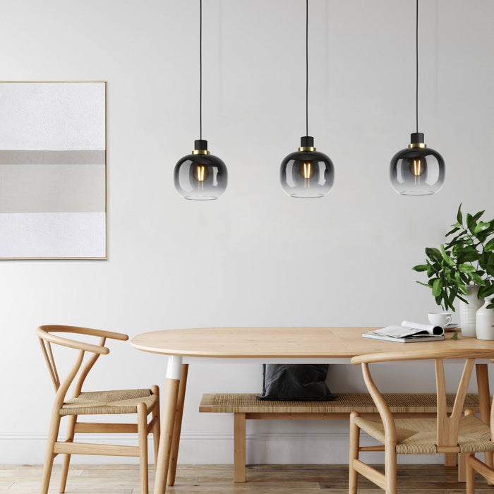 EGLO Oilella Hanglamp - E27 - 95 cm - Smoke glas - Zwart