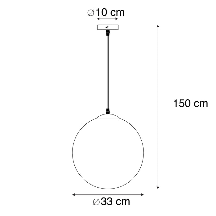 QAZQA Art deco hanglamp zwart met goud glas 33 cm - pallon