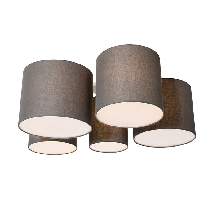 QAZQA Moderne plafondlamp taupe 5-lichts - Multidrum