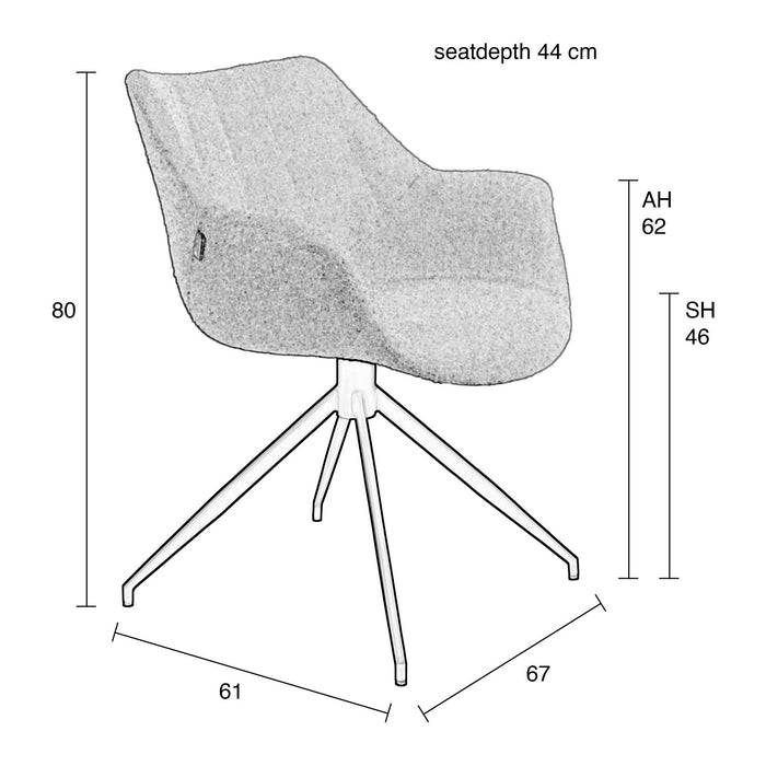 Zuiver Doulton Swivel Stoel Naturel