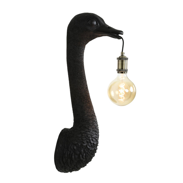 Light & Living Wandlamp Ostrich - Zwart - 18x15.5x57.5cm