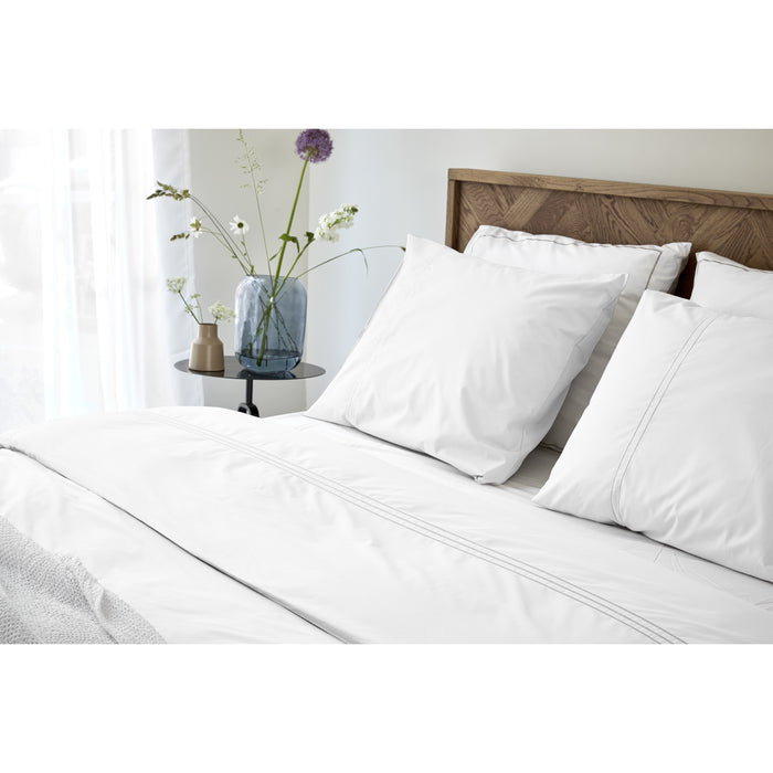 Egyptisch Katoen effen - Wit Maat: Lits-jumeaux (240 x 200|220 cm)