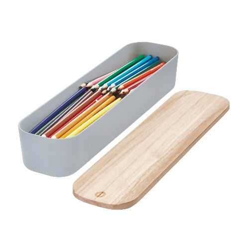 iDesign - Opbergbox met Deksel, Large, 9 x 36.5 x 6 cm, Gerecycled Kun