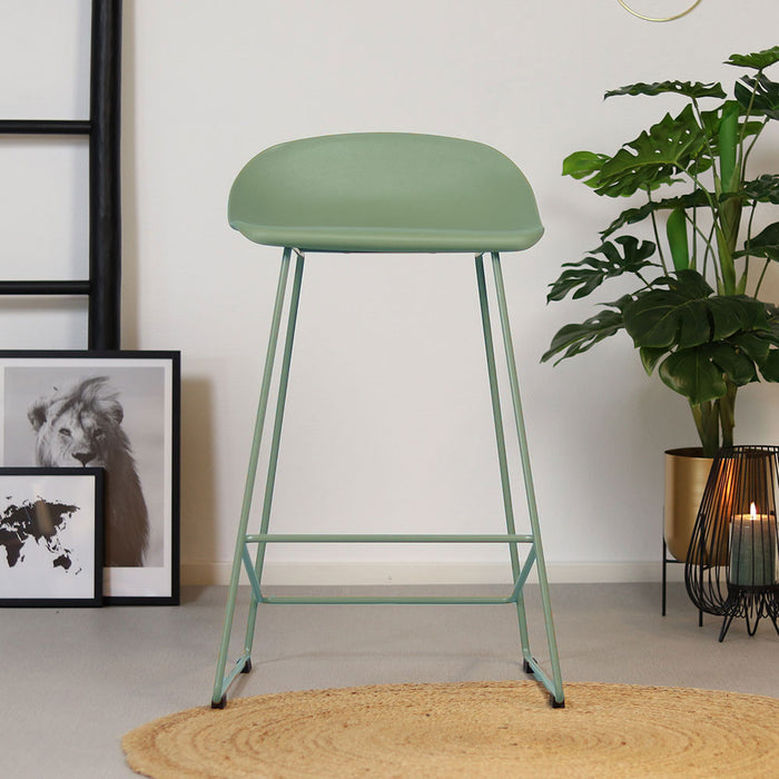 Livin24 Scandinavische Barkruk Ellen groen 66cm - Barkrukken set van 2