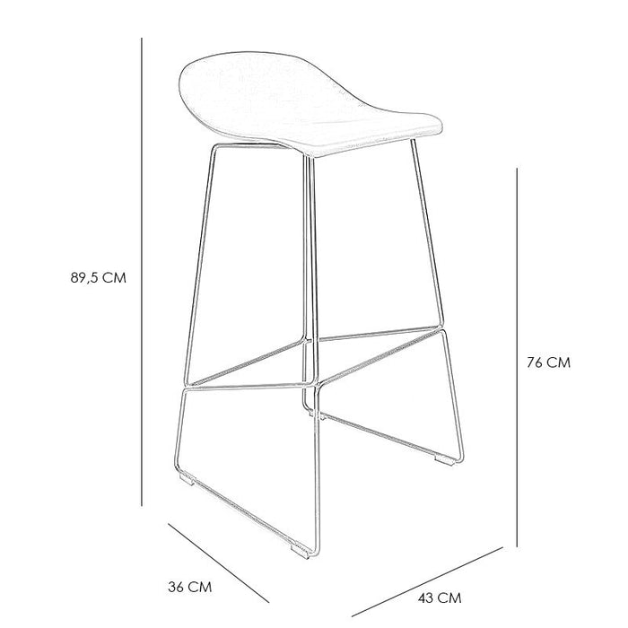 Bronx71 Barkruk Ellen geel Scandinavisch design 76 cm - barkrukken set
