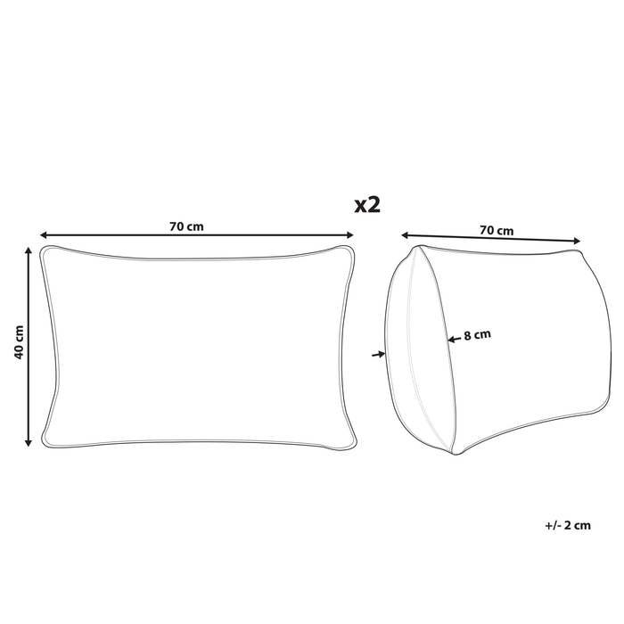 Beliani-TRIFOS -Tuinkussen set van 2-Lichtblauw-40 x 70 cm-Polyester
