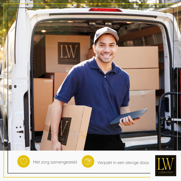 LW Collection Wandklok Levi brons romeins Ø60cm - bruin