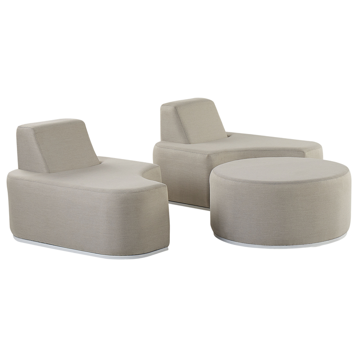 Beliani - FABRO - Loungeset voor 2 - Grijs - Polyester