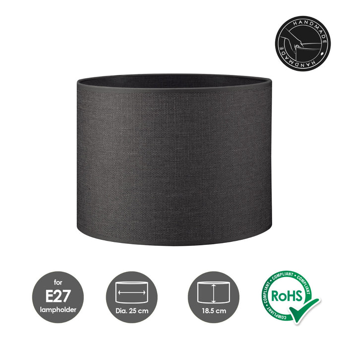 Home Sweet Home Lampenkap Canvas antraciet - B:25xD:25xH:19cm