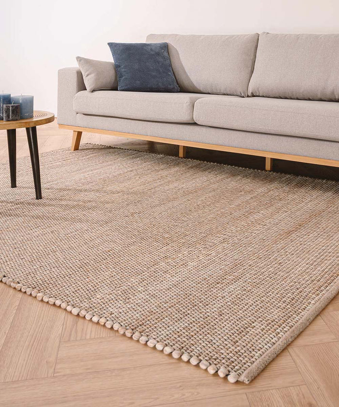 Nordic Weavers Wollen vloerkleed Lett - beige|crème - 90x160 cm