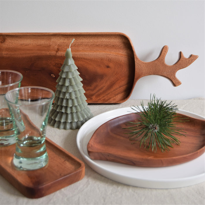 Khaya houten bord bladvormig