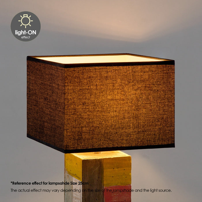 Home Sweet Home Lampenkap Block vierkant zwart - B:25xD:25xH:18cm