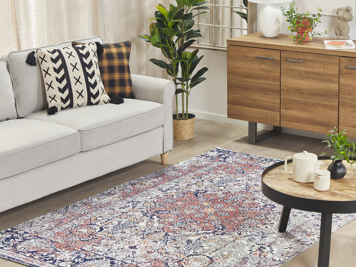 Beliani-KORGAN-Laagpolig vloerkleed-Multicolor-140 x 200 cm-Polyester