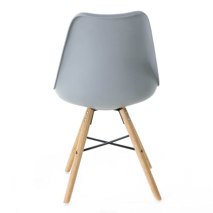 Essence Medina eetkamerstoel lichtgrijs - houten onderstel