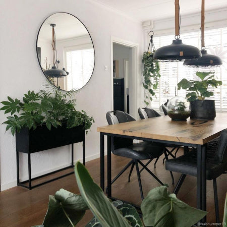 Giga Meubel - Plantenbak Zwart - Metaal - 90x25x70cm - Urban