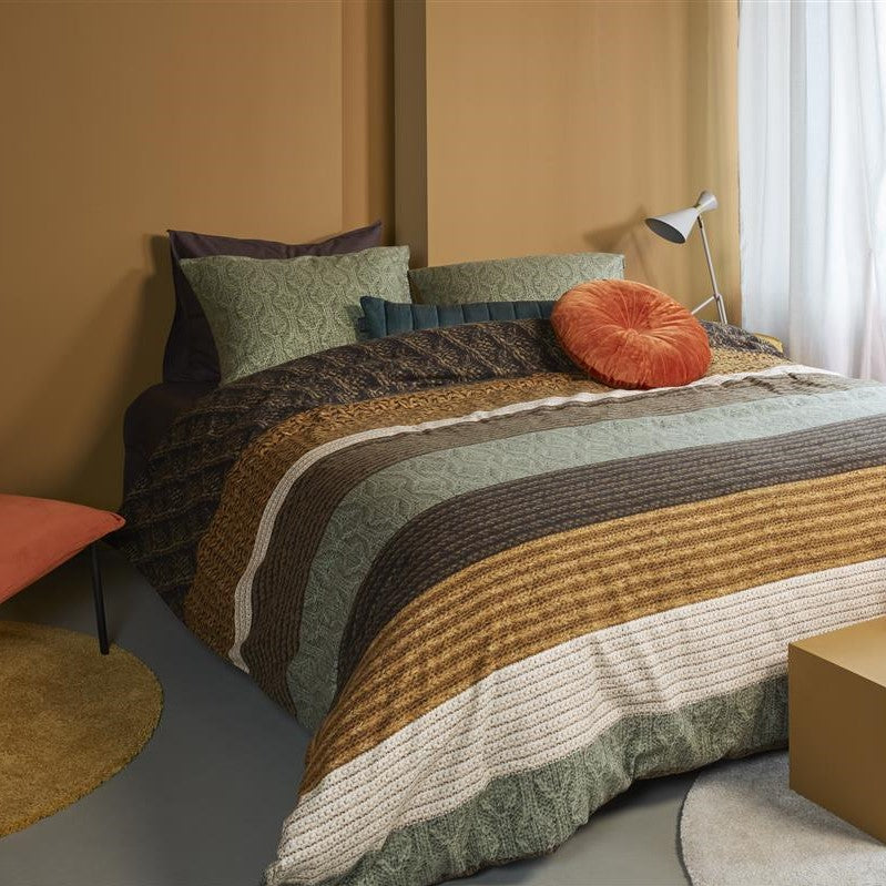 Beddinghouse Lowie Dekbedovertrek 240 x 220 cm - Olive Green