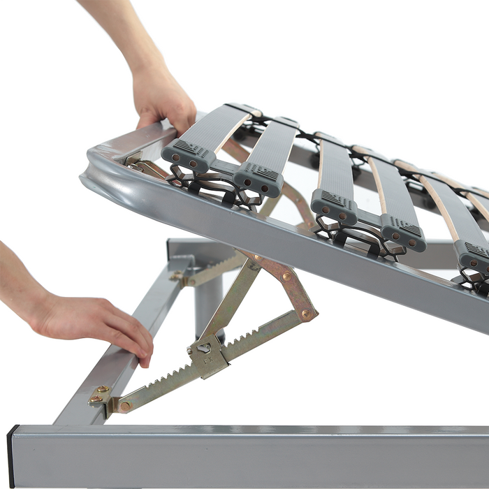 Beliani-COMFORT -Verstelbare lattenbodem-Zilver-180 x 200 cm-Staal