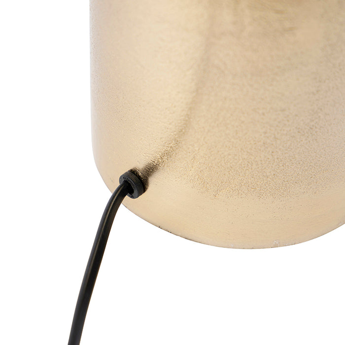 QAZQA Art Deco tafellamp goud velours kap roze 50 cm - Diverso