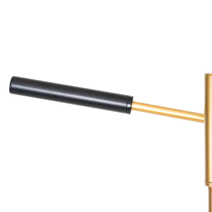 QAZQA Design vloerlamp zwart met goud - Sinem