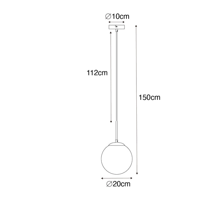 QAZQA Art Deco hanglamp zwart met smoke glas - Flore