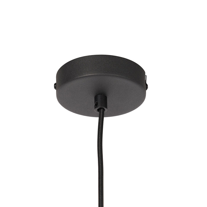 QAZQA Art Deco hanglamp zwart met smoke glas - Flore