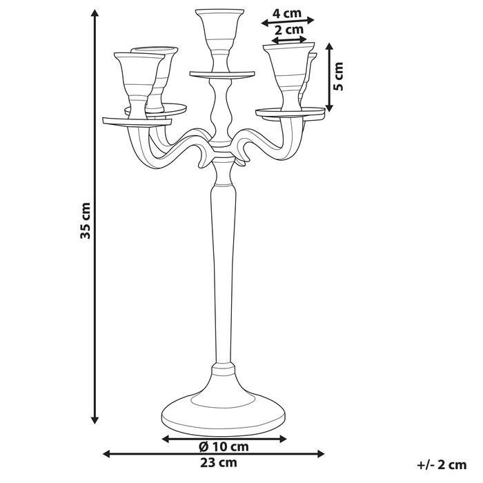 Beliani - PETRA - Kandelaar - Zilver - Aluminium