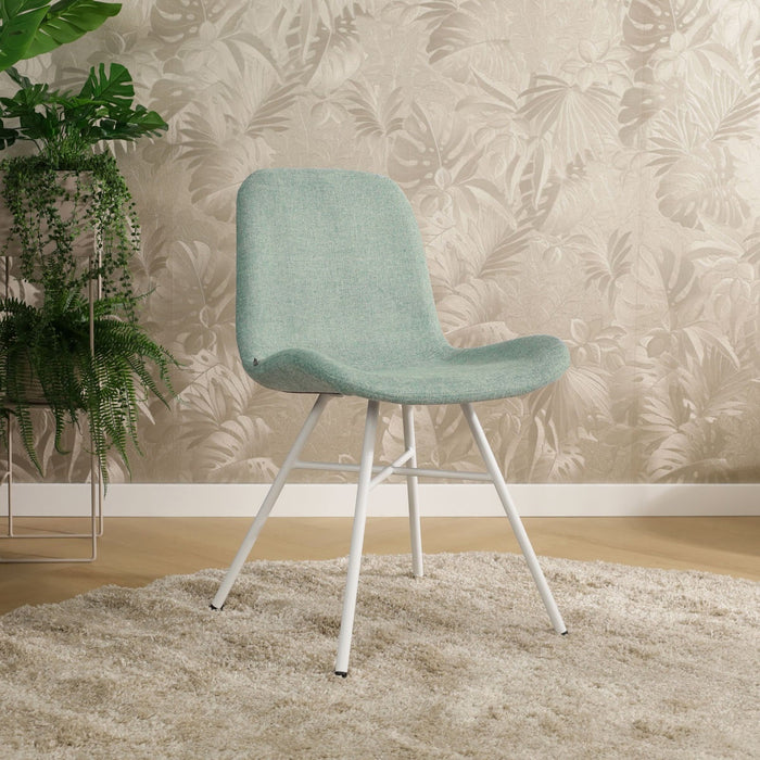 Nolon Noa-Fé Eetkamerstoel Zacht Goen - Stof - Wit Onderstel