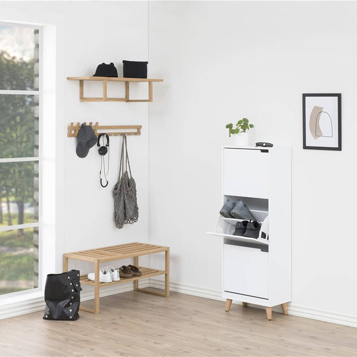 Lisomme Gijs houten kapstok naturel - met hoedenplank