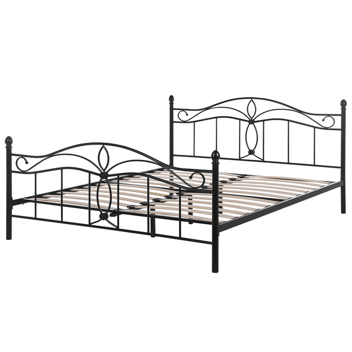 Beliani - ANTLIA - Tweepersoonsbed - Zwart - 160 x 200 cm - Metaal
