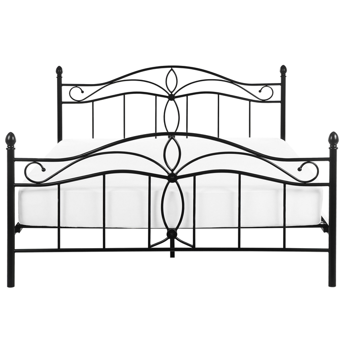Beliani - ANTLIA - Tweepersoonsbed - Zwart - 160 x 200 cm - Metaal
