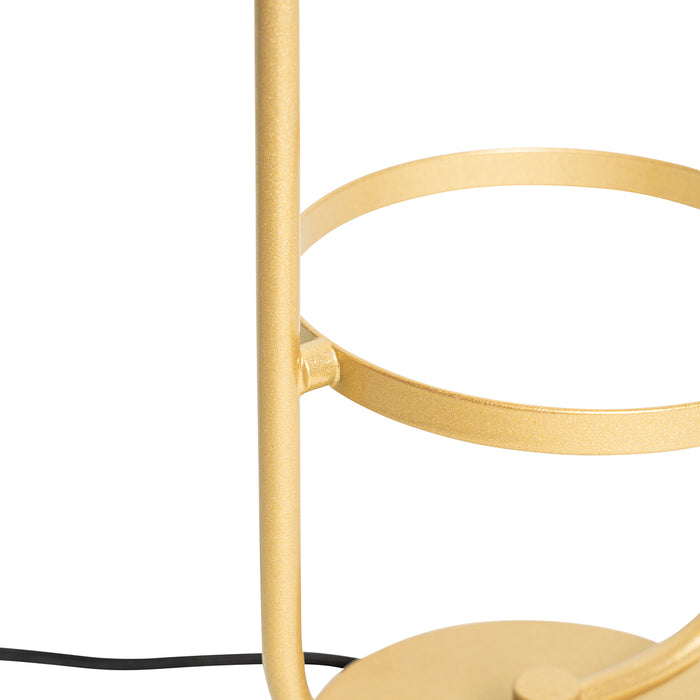 QAZQA Art deco tafellamp goud met wit glas - Isabella