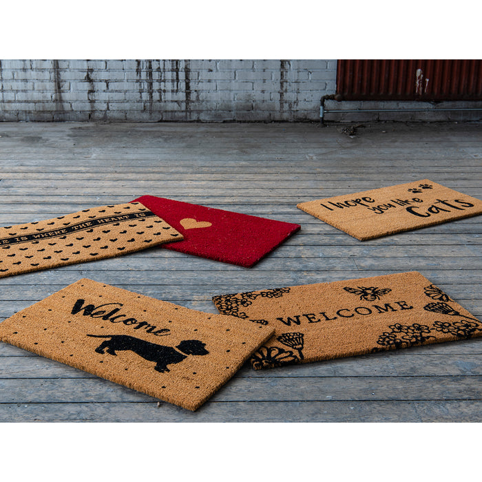 Clayre & Eef Deurmat  75x45 cm Bruin Kokosvezel Rubber Rechthoek Hond