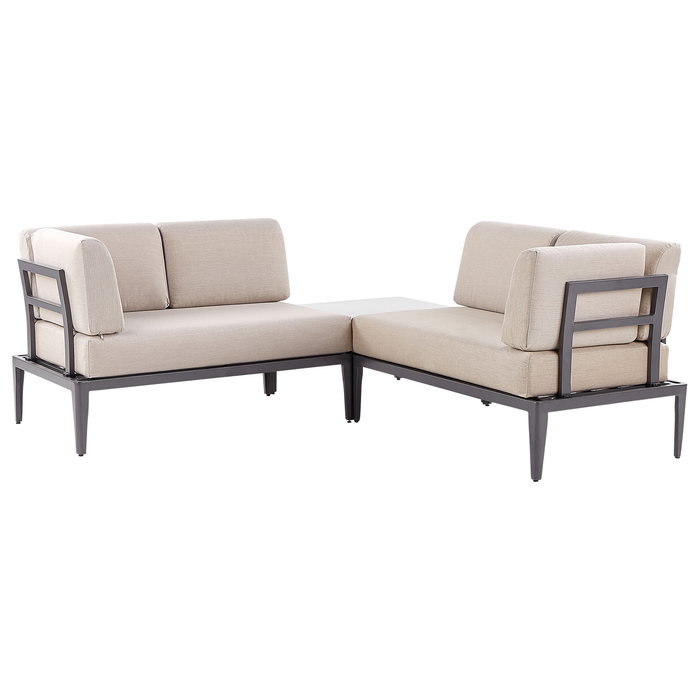 Beliani - RIMA III - Loungeset voor 6 - Beige - Polyester