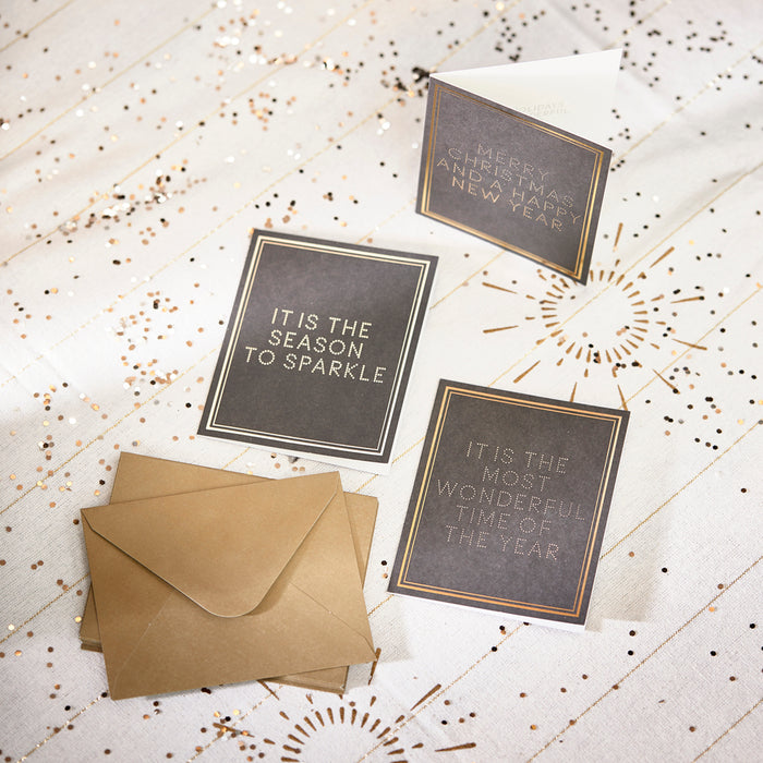 Riviera Maison Kerstkaarten Wonderful Times Zwart - 9 Stuks