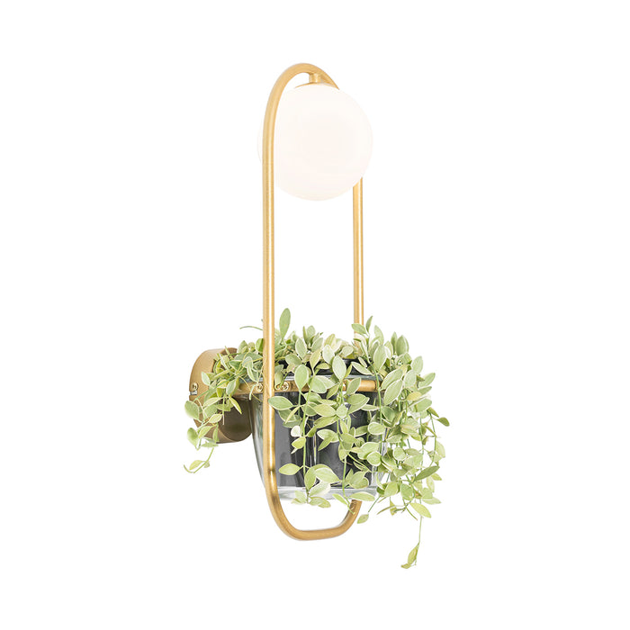 QAZQA Art deco wandlamp goud met wit glas - Isabella