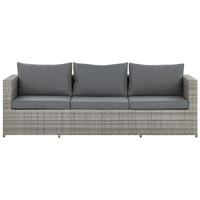 Beliani - SABBIA - Loungeset 5-zits hoek rechts - Grijs - PE rotan