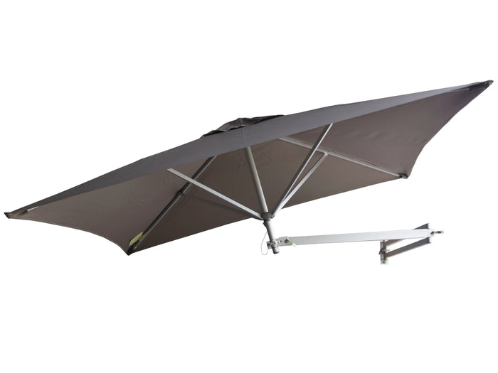 Muurparasol Vierkant - 200x200cm - Grijs - Parasol met muurbevestiging