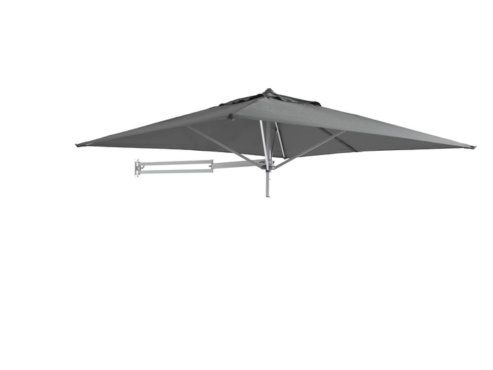 Muurparasol Vierkant - 200x200cm - Grijs - Parasol met muurbevestiging