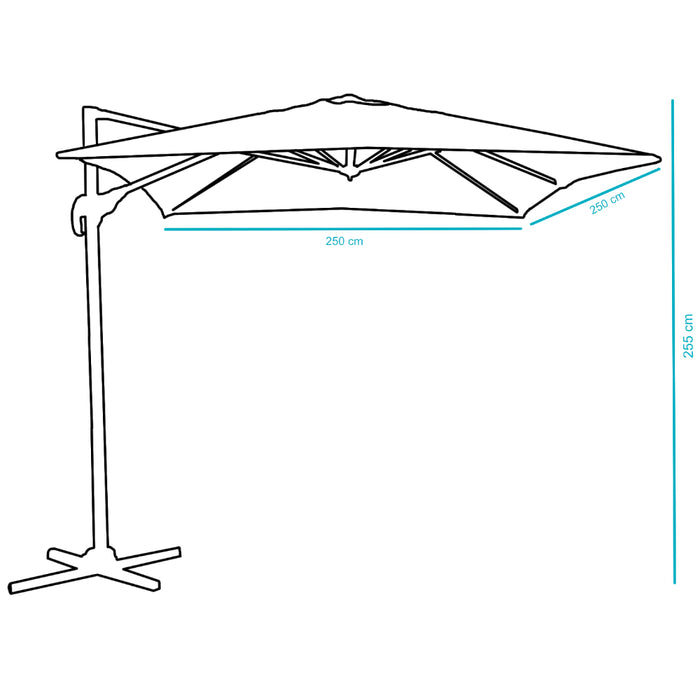 ACAZA Zweefparasol Lichtgrijs