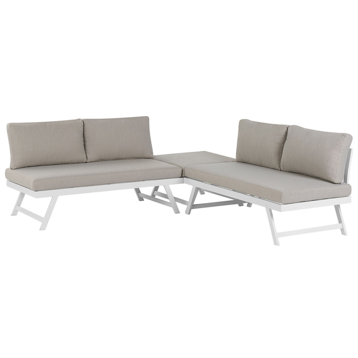 Beliani - COCCORINO - Loungeset voor 5 - Grijs - Aluminium