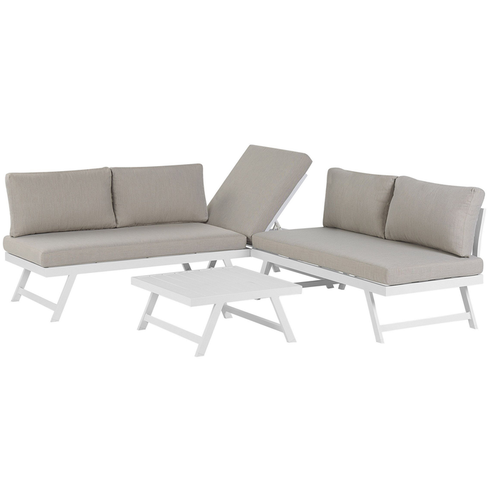 Beliani - COCCORINO - Loungeset voor 5 - Grijs - Aluminium