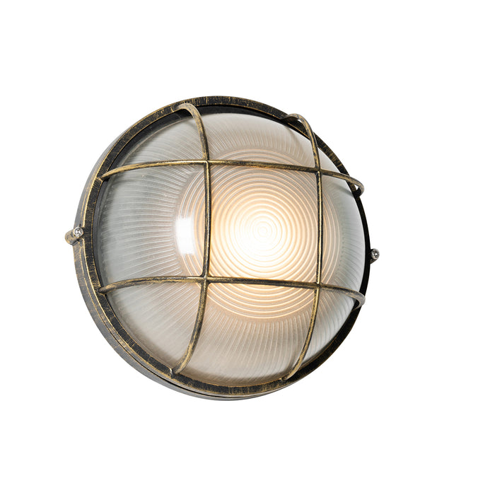 QAZQA Industriële buitenwandlamp antiek goud IP44 - Hanneke