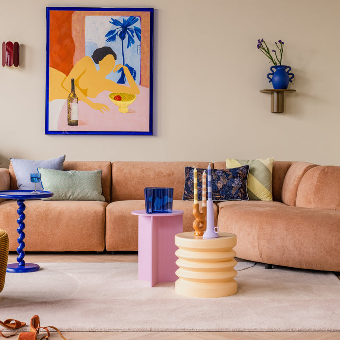 HAY Slit Table Wood Round Bijzettafel -  Ø 35 cm - Pink