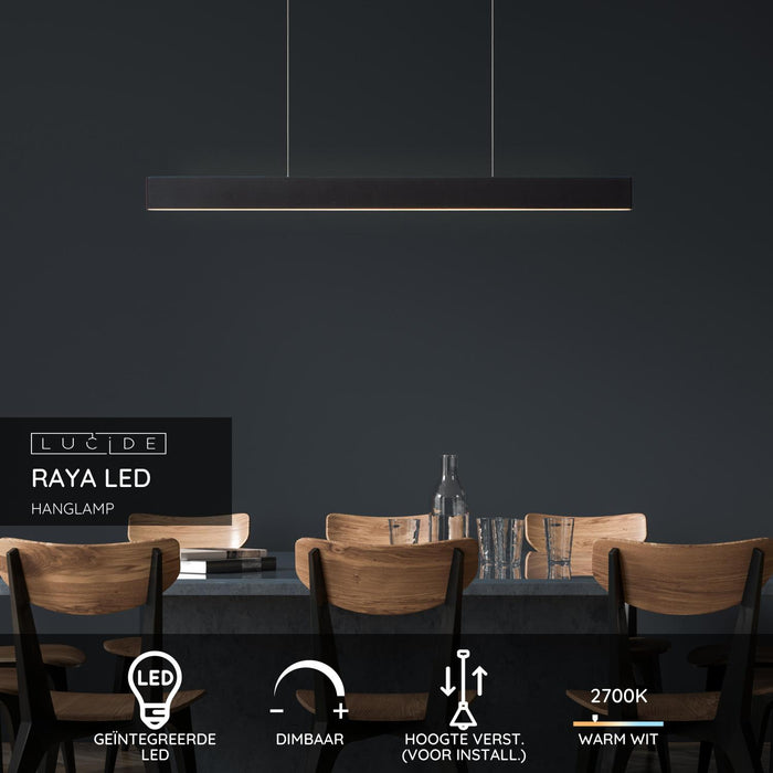 Lucide RAYA LED Hanglamp - Zwart